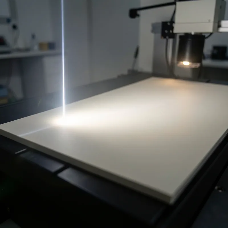Comparaison visuelle d&rsquo;un faisceau lumineux étroit et d&rsquo;un faisceau large projetés sur une surface claire en laboratoire
